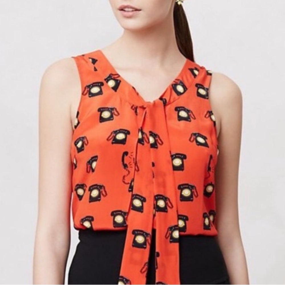 EUC Maeve Telephone Sleeveless Blouse size 8